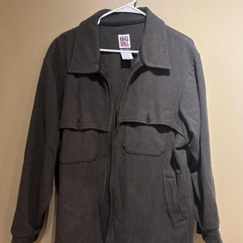 BIG BILL MEN'S WOOL ZIP JACKET - GREEN - Picture 2 of 3